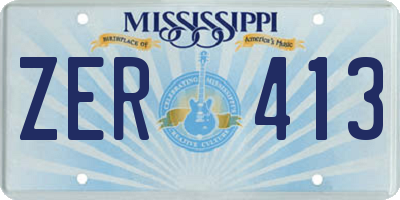 MS license plate ZER413