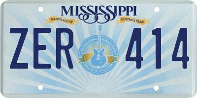 MS license plate ZER414