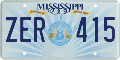 MS license plate ZER415