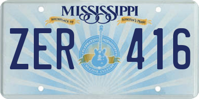 MS license plate ZER416