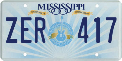 MS license plate ZER417