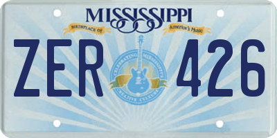 MS license plate ZER426