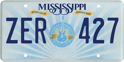MS license plate ZER427
