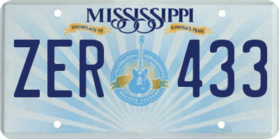 MS license plate ZER433