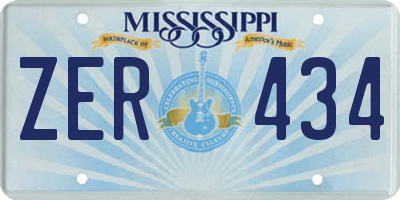 MS license plate ZER434