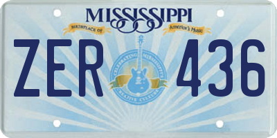 MS license plate ZER436