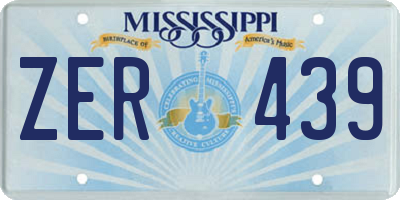 MS license plate ZER439