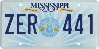MS license plate ZER441