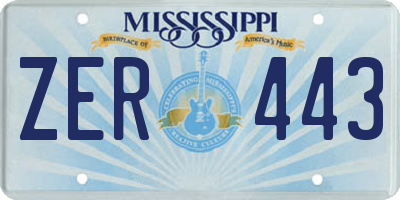 MS license plate ZER443