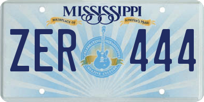 MS license plate ZER444