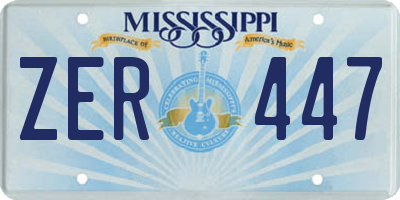 MS license plate ZER447