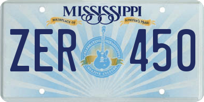 MS license plate ZER450