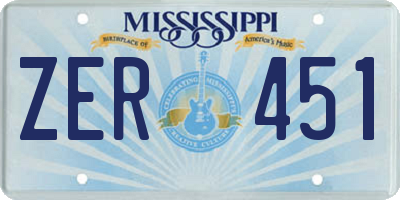 MS license plate ZER451