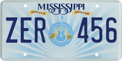 MS license plate ZER456