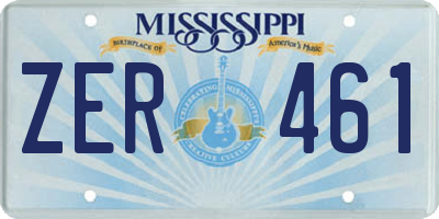 MS license plate ZER461