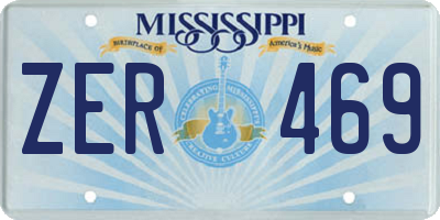 MS license plate ZER469