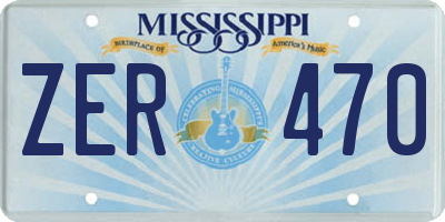 MS license plate ZER470