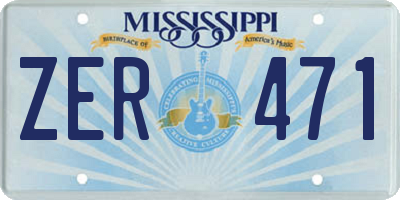 MS license plate ZER471
