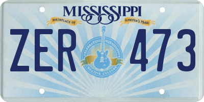 MS license plate ZER473