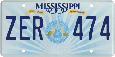 MS license plate ZER474