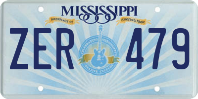 MS license plate ZER479