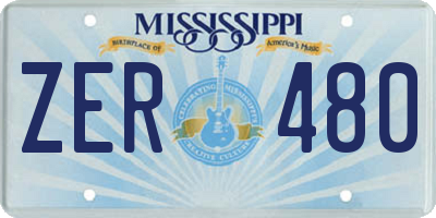 MS license plate ZER480