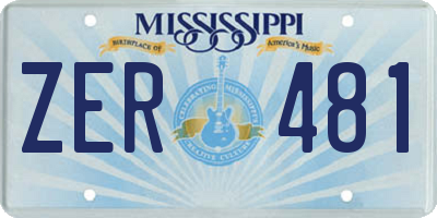 MS license plate ZER481