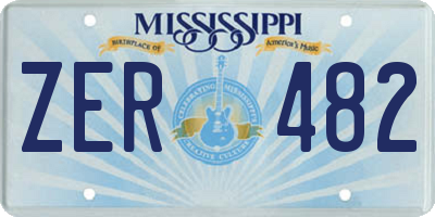 MS license plate ZER482