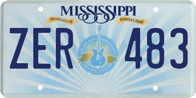 MS license plate ZER483