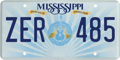 MS license plate ZER485