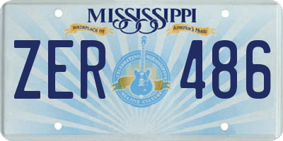 MS license plate ZER486