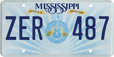MS license plate ZER487