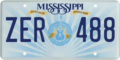 MS license plate ZER488