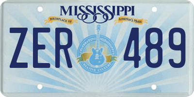 MS license plate ZER489