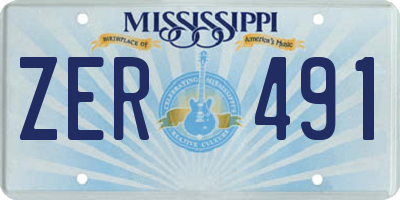 MS license plate ZER491