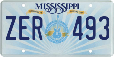 MS license plate ZER493