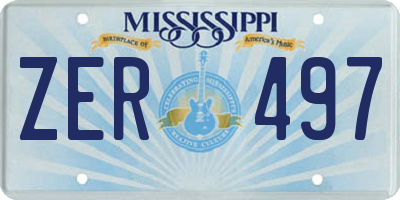 MS license plate ZER497