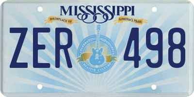 MS license plate ZER498