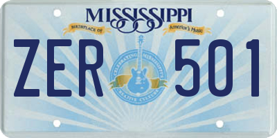 MS license plate ZER501
