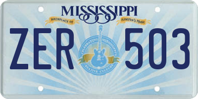 MS license plate ZER503