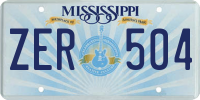 MS license plate ZER504