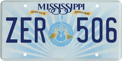 MS license plate ZER506