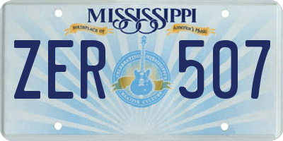 MS license plate ZER507