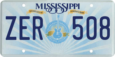 MS license plate ZER508