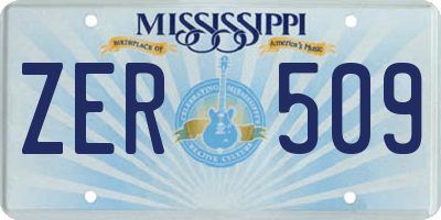 MS license plate ZER509