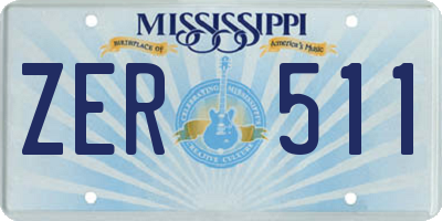 MS license plate ZER511