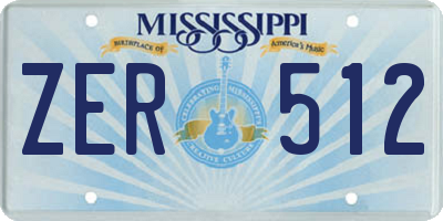 MS license plate ZER512