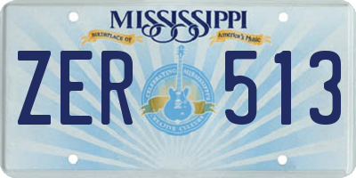 MS license plate ZER513