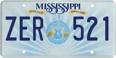 MS license plate ZER521