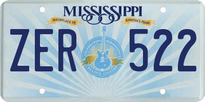 MS license plate ZER522